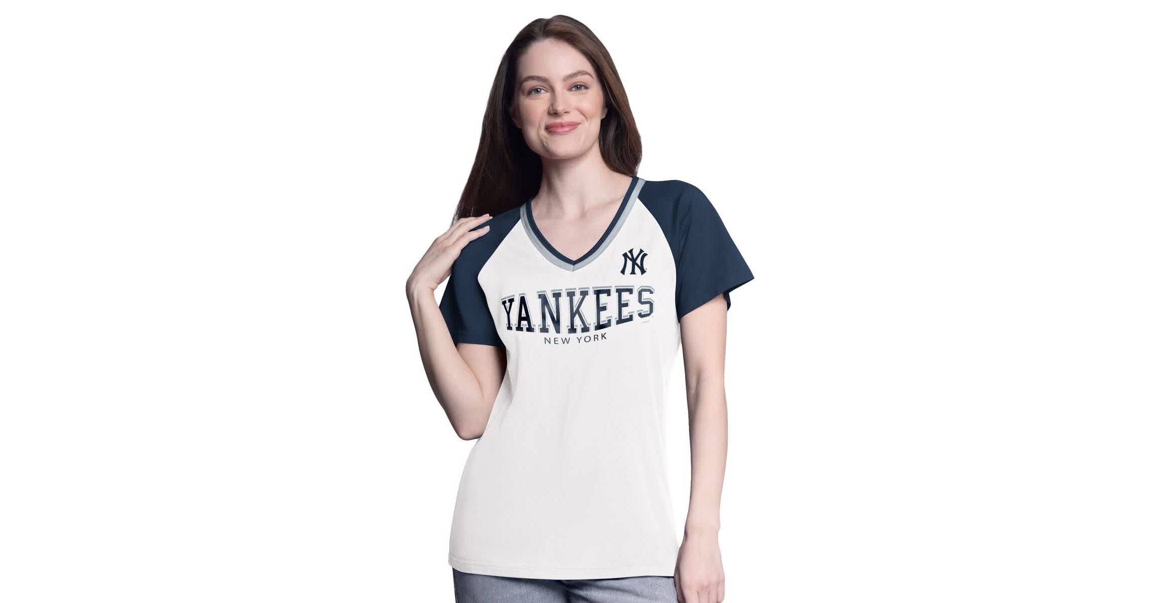MLB New York Yankees Ball Park Raglan V-Neck T-Shirt