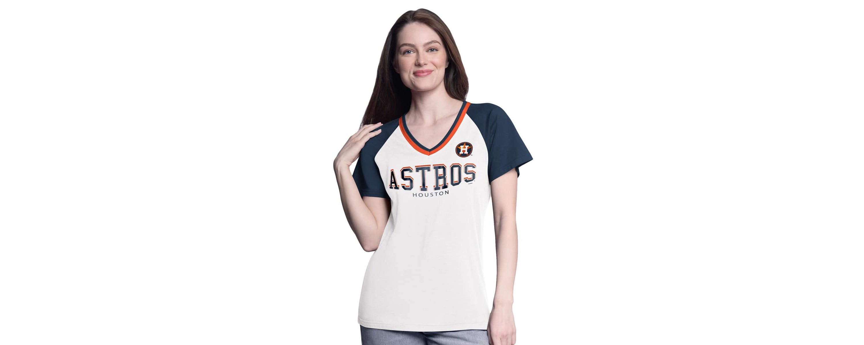 MLB Houston Astros Ball Park Raglan V-Neck T-Shirt