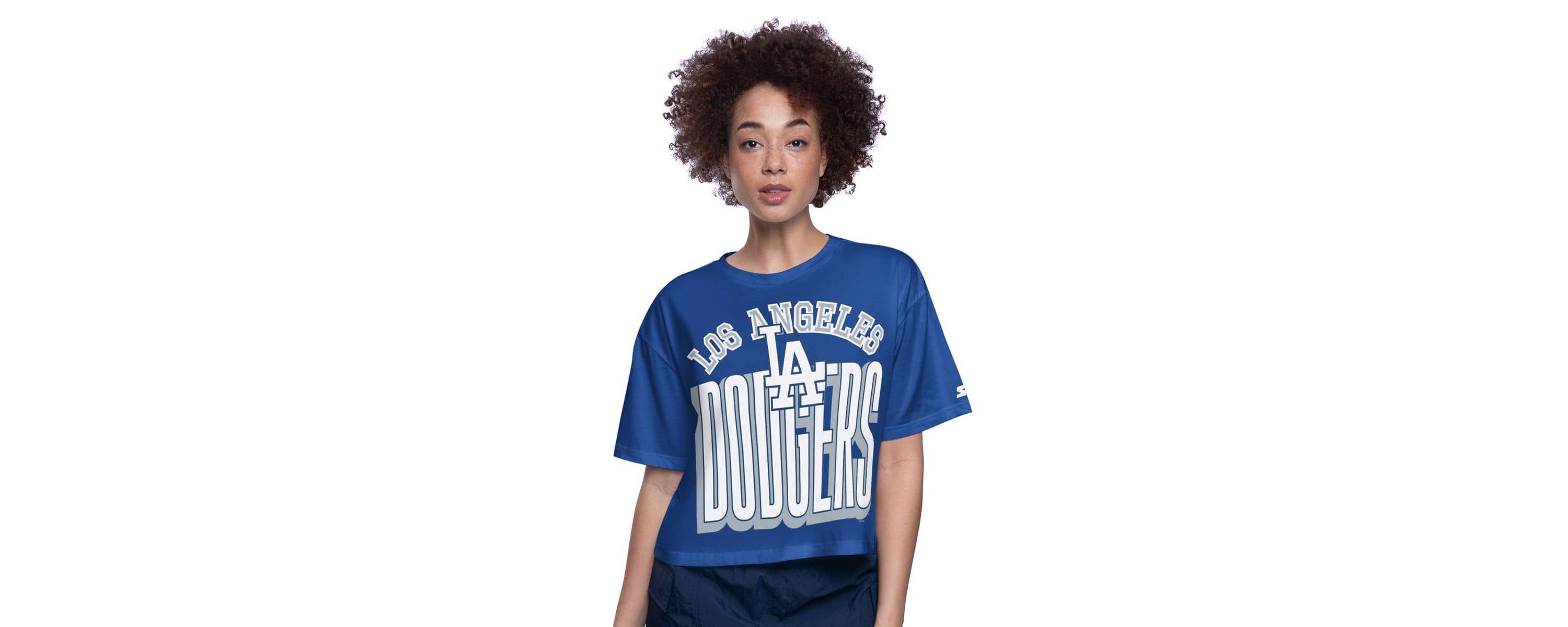 MLB Los Angeles Dodgers Play the Ball Boxy Cropped T-Shirt