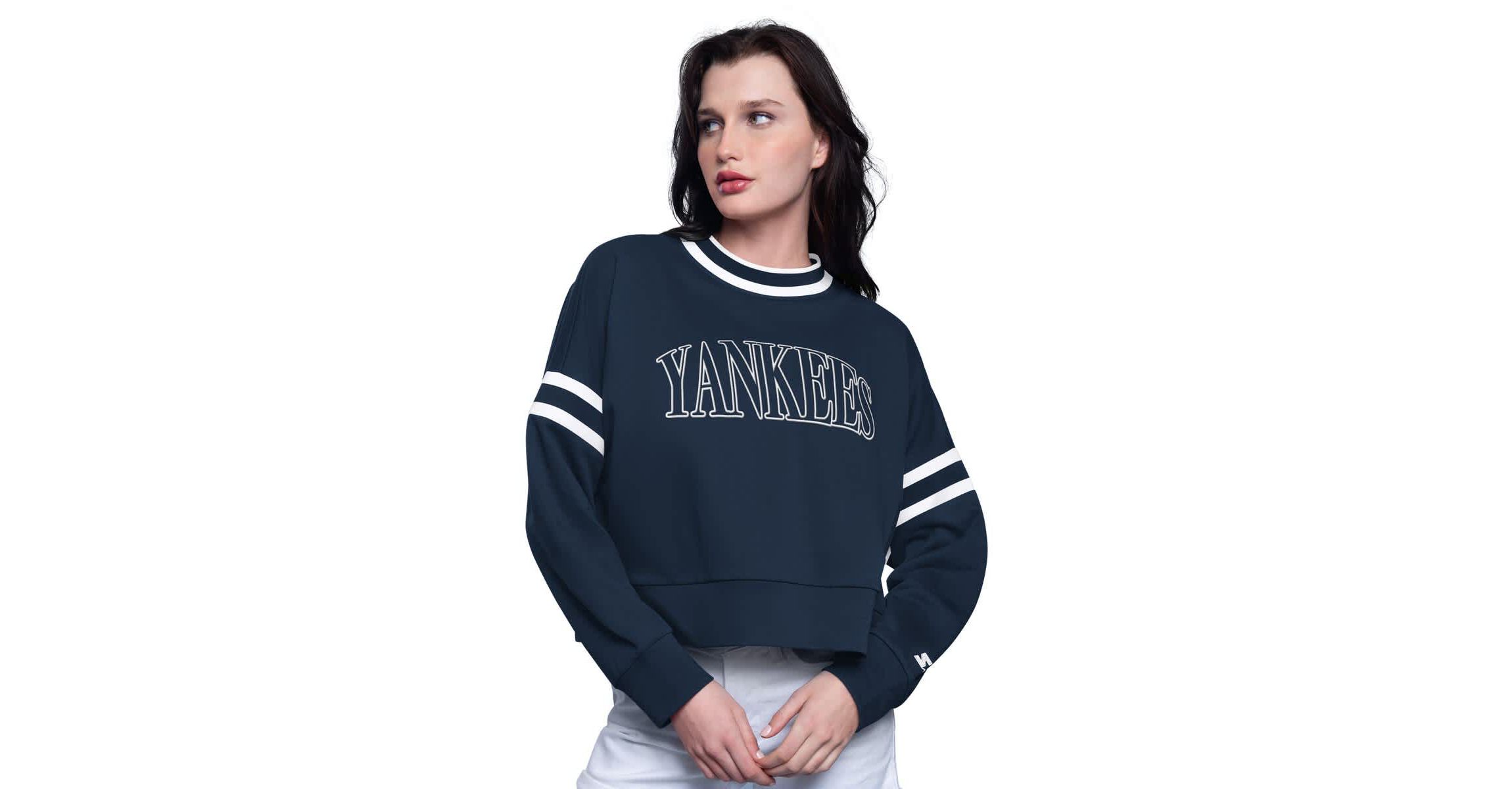 MLB New York Yankees Power Play Cropped Pullover Sweatshirt