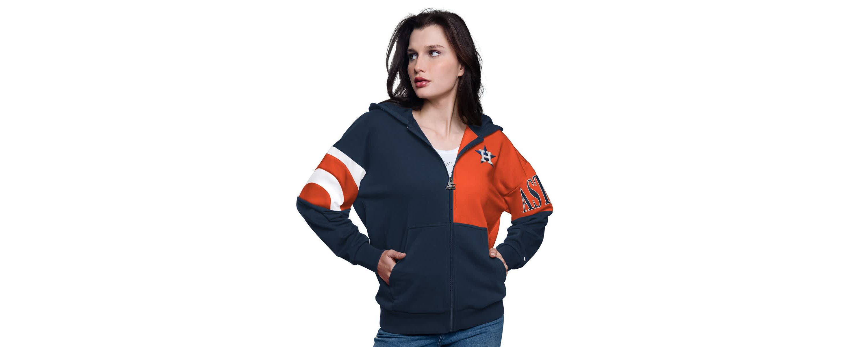 MLB Houston Astros Curve Ball Full Zip Hoodie Sweatshirt