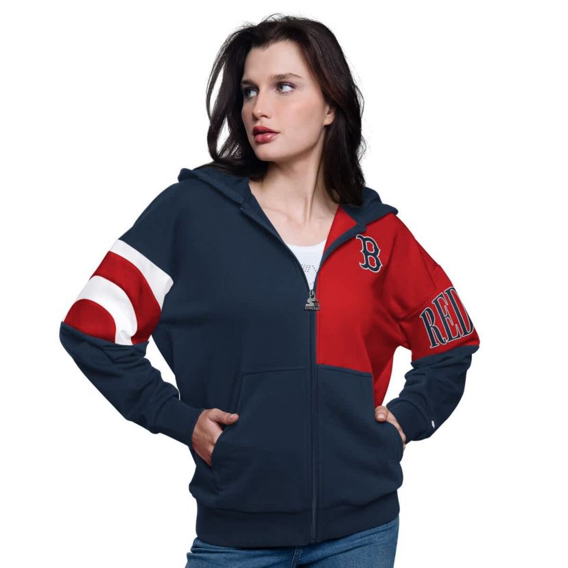 Boston Red Sox MLB Boston Sox Curve Ball Full Zip Hoodie Sweatshirt