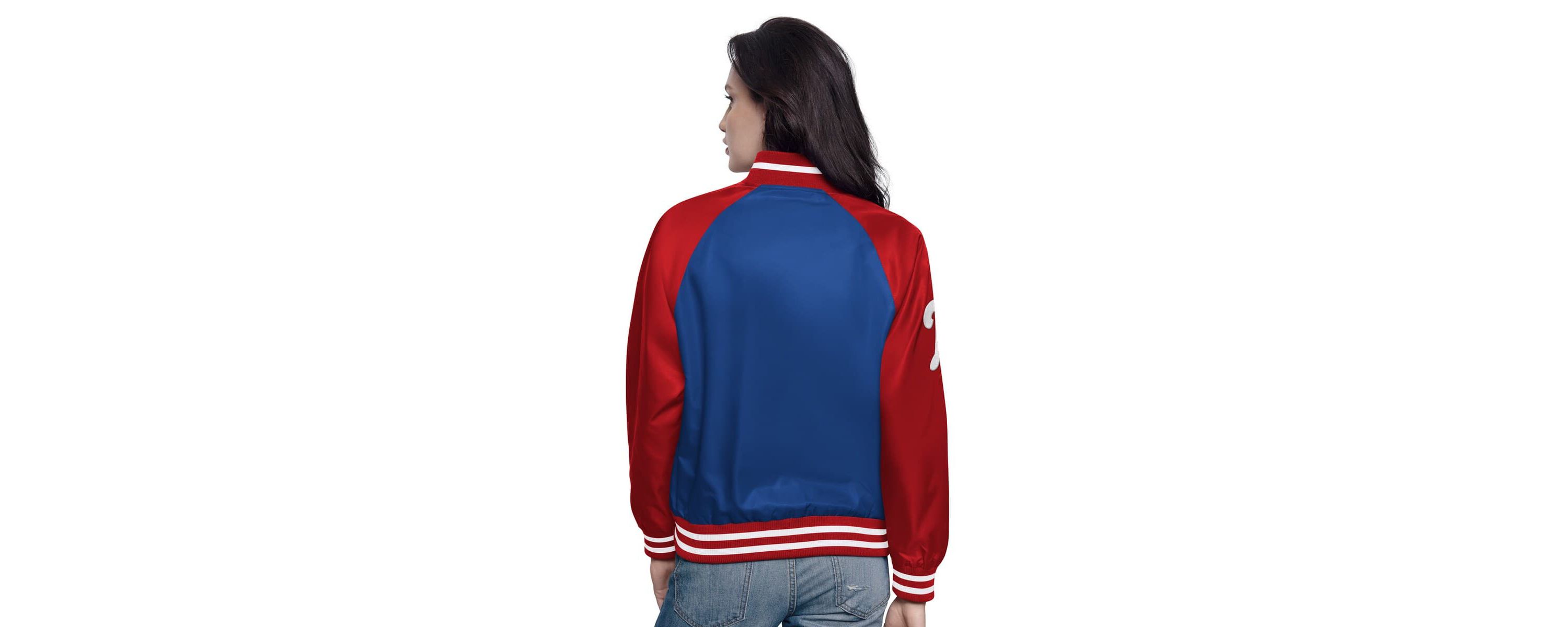 MLB Royal/Red Philadelphia Phillies Home Run Full-Snap Varsity Jacket