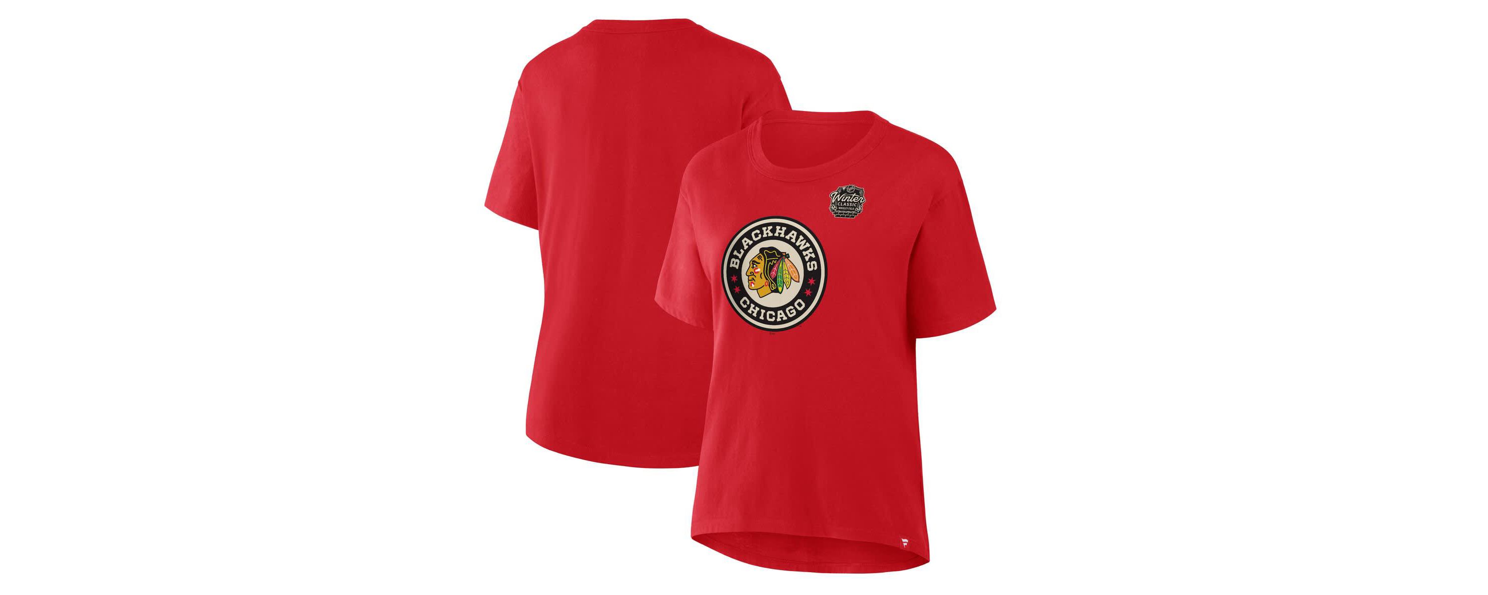 NHL Fanatics Athletic Chicago Blackhawks 2025 Winter Classic Primary Logo T-Shirt