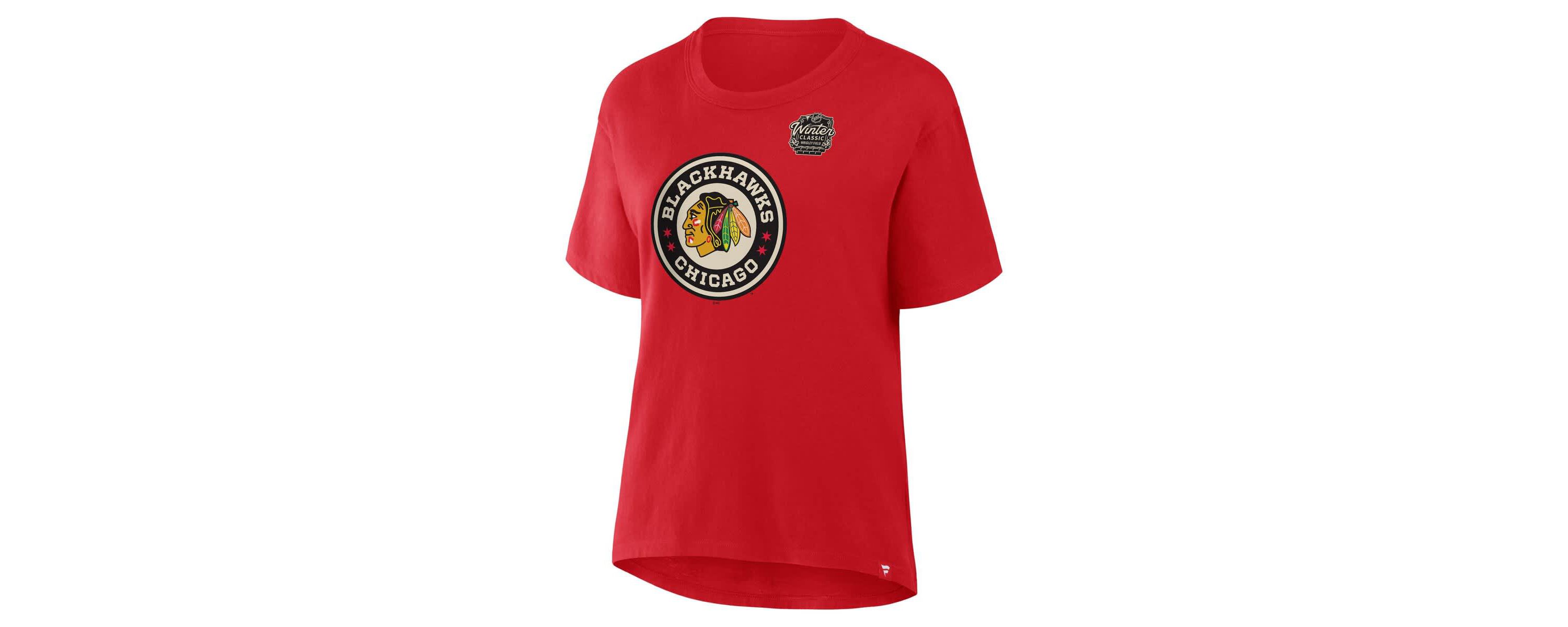 NHL Fanatics Athletic Chicago Blackhawks 2025 Winter Classic Primary Logo T-Shirt