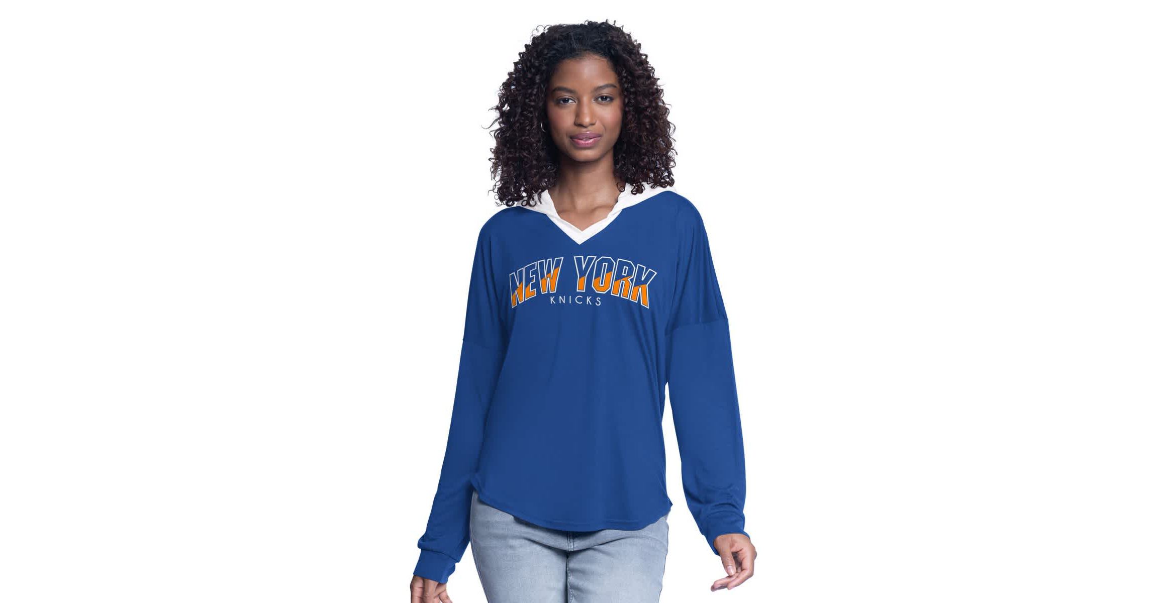 NBA New York Knicks Bench Player Oversized Long Sleeve Hooded Top