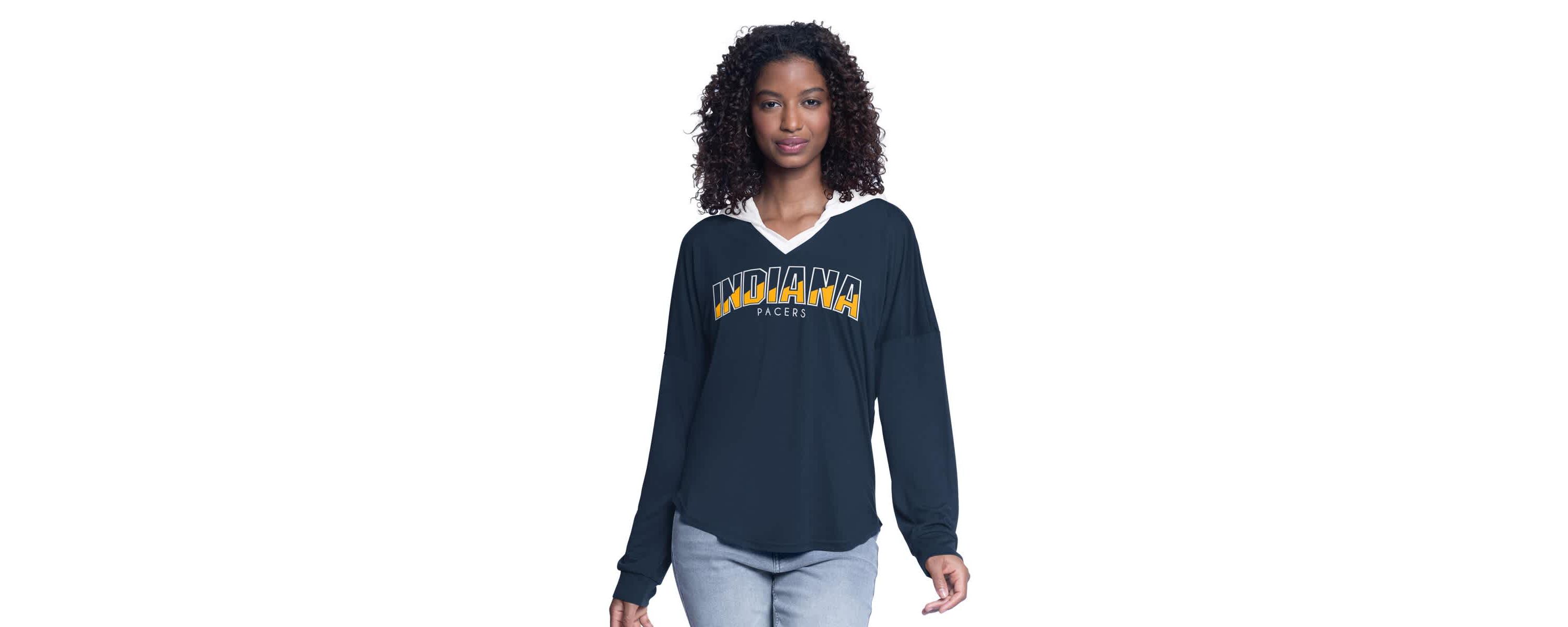 NBA Indiana Pacers Bench Player Oversized Long Sleeve Hooded Top
