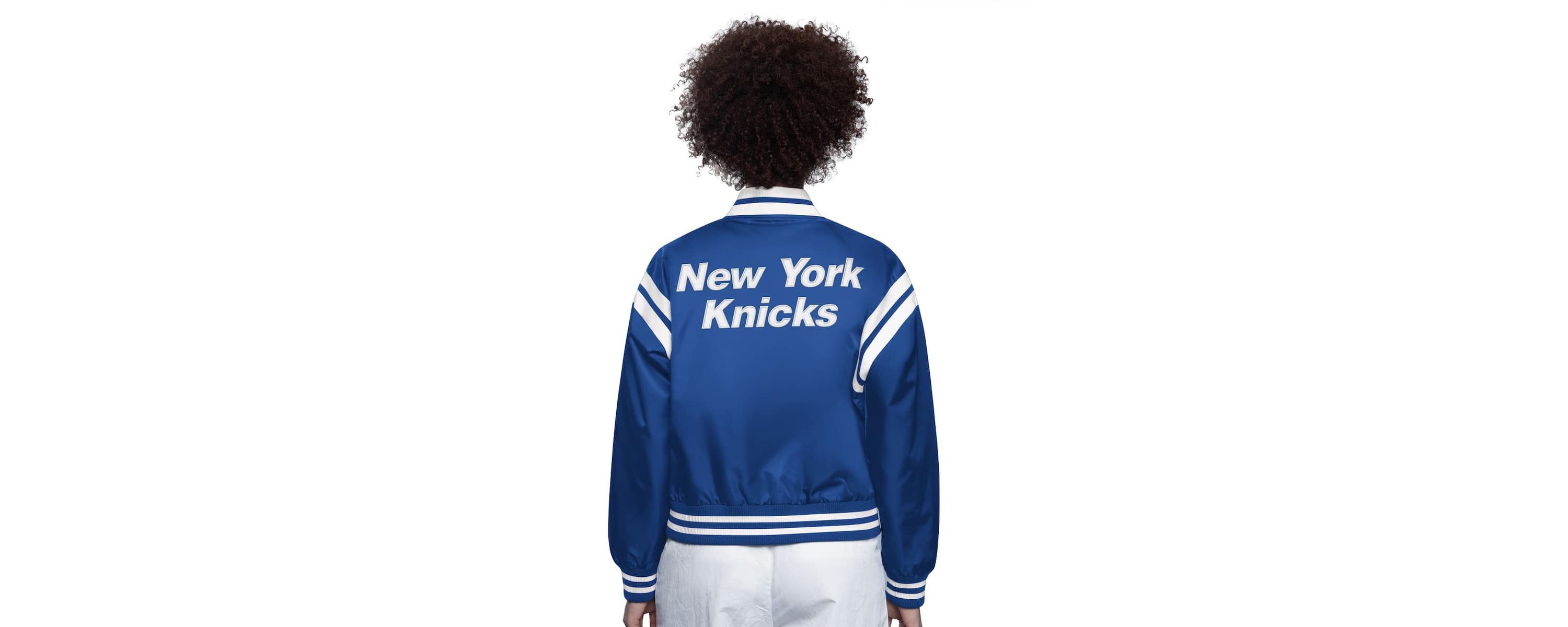 NBA New York Knicks Full Count Satin Full-Snap Varsity Jacket