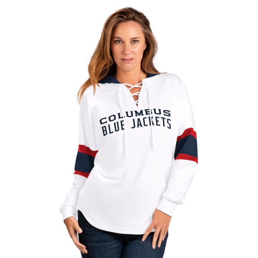 NHL Columbus Jackets Goal Zone Long Sleeve Lace-Up Hoodie T-Shirt
