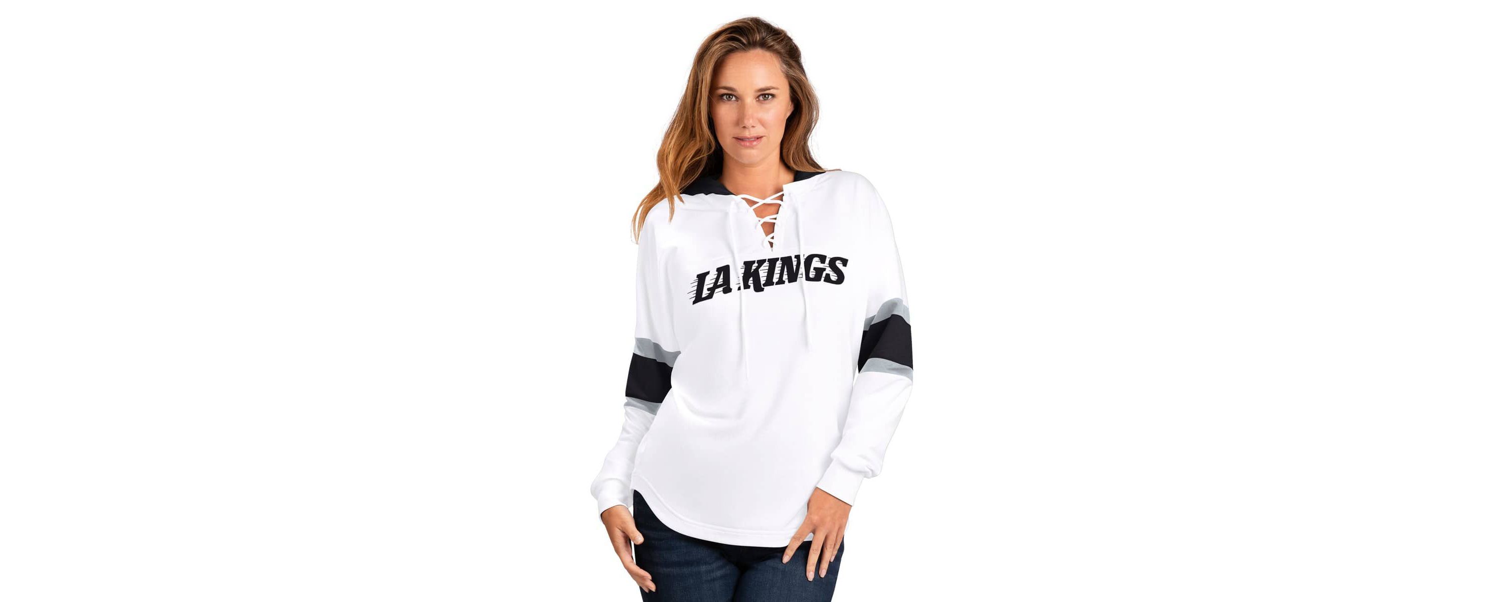 NHL Los Angeles Kings Goal Zone Long Sleeve Lace-Up Hoodie T-Shirt