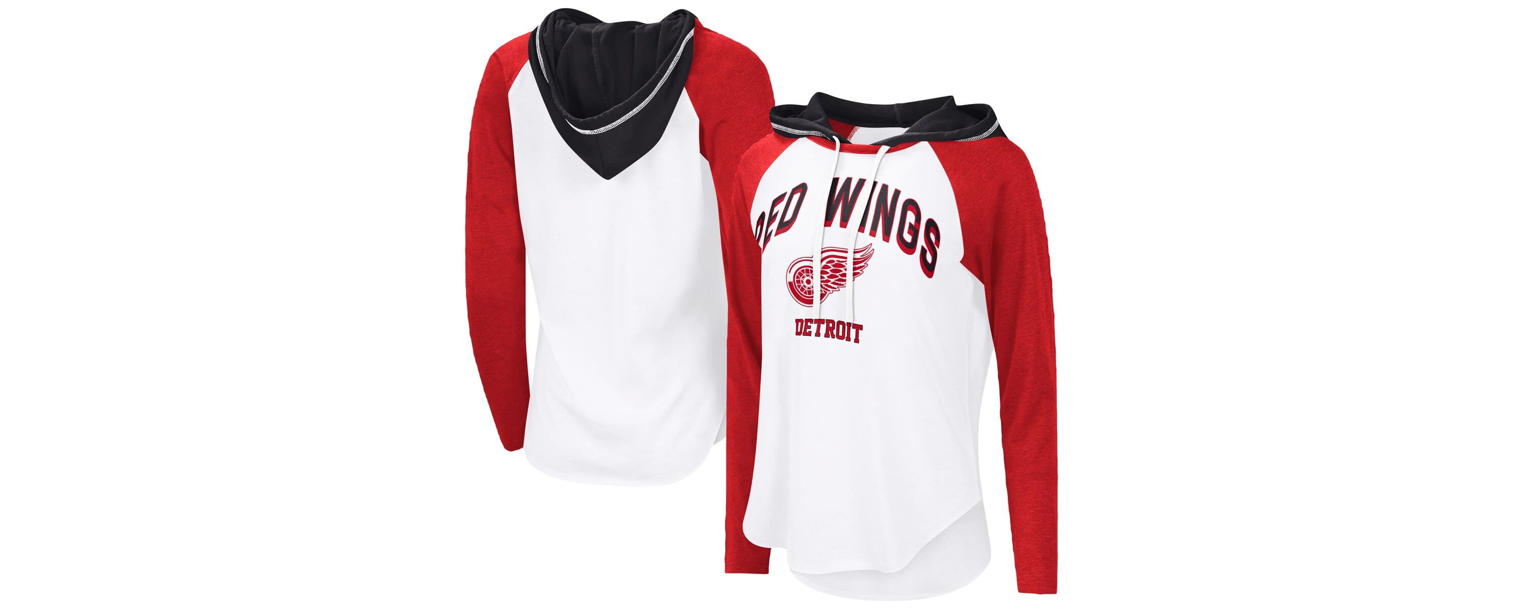NHL Detroit Wings VIP Raglan Long Sleeve Hoodie T-Shirt