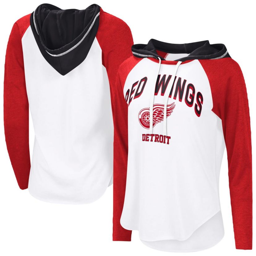 NHL Detroit Wings VIP Raglan Long Sleeve Hoodie T-Shirt