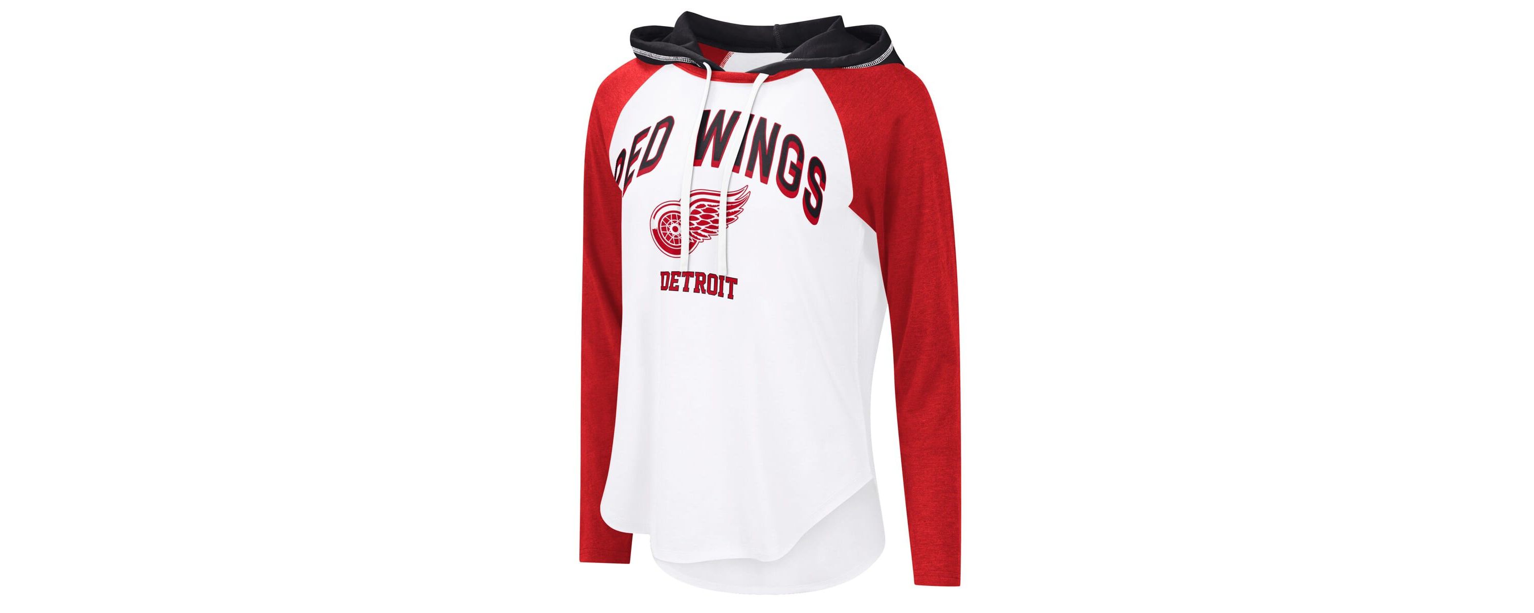 NHL Detroit Wings VIP Raglan Long Sleeve Hoodie T-Shirt