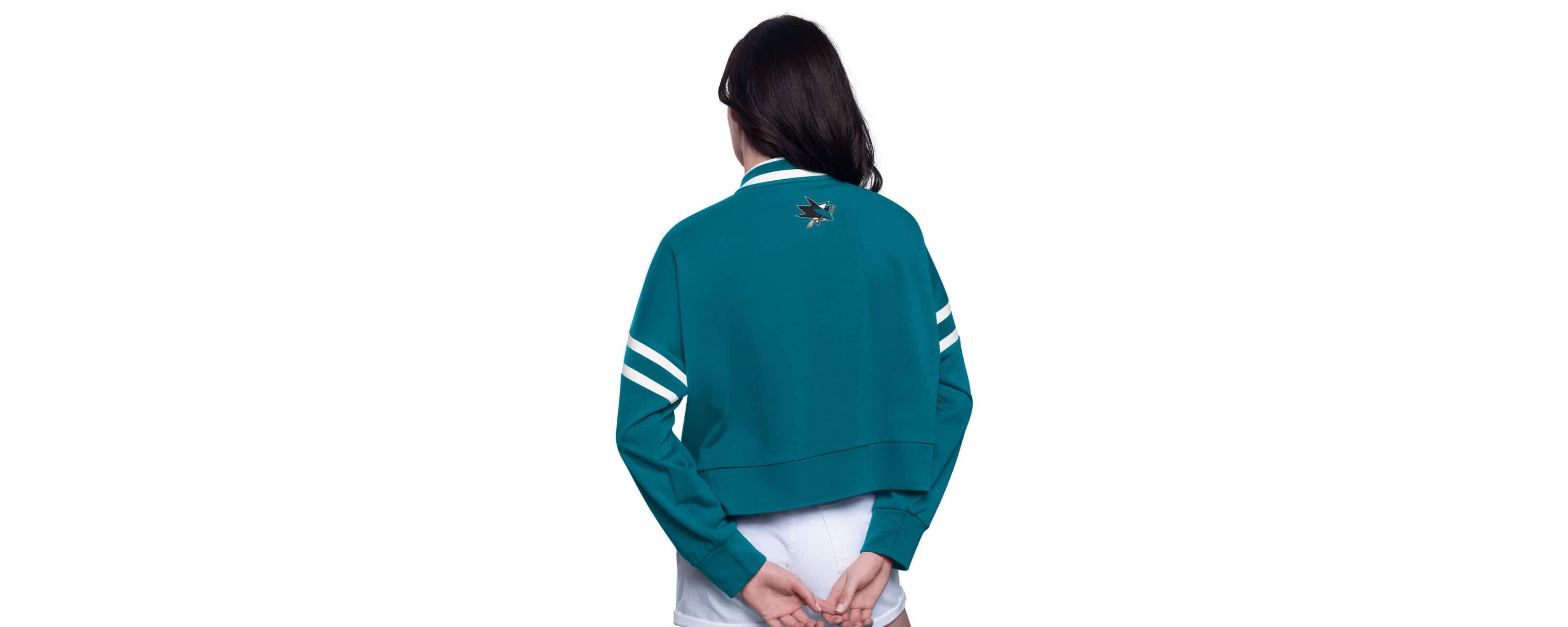NHL San Jose Sharks Power Play Cropped Pullover Sweatshirt