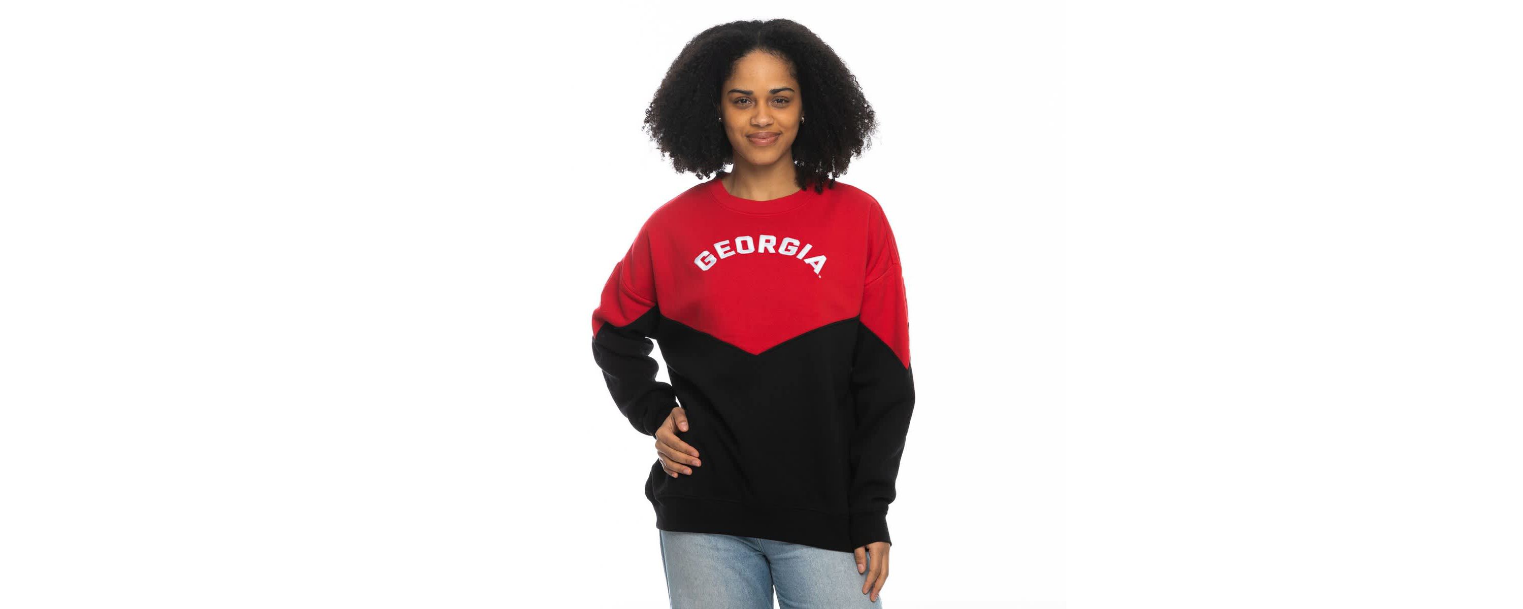 NCAA Georgia Bulldogs Bestie Oversized Pullover Sweatshirt