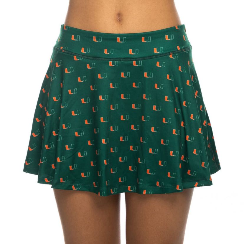 Miami (FL) Hurricanes NCAA Miami Hurricanes All-Over Print Flowy Skort