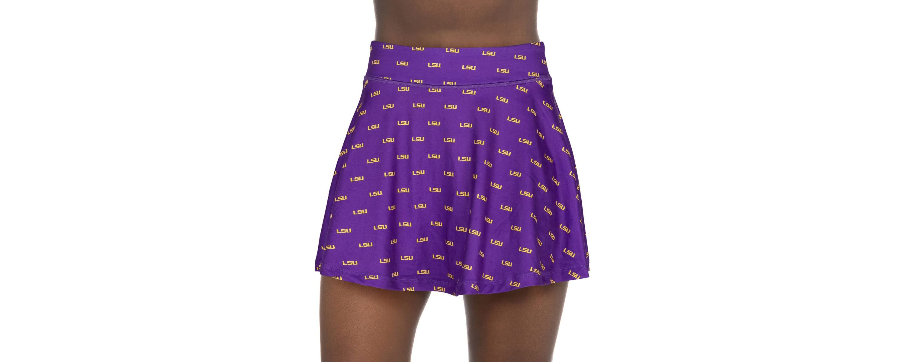 NCAA LSU Tigers All-Over Print Flowy Skort