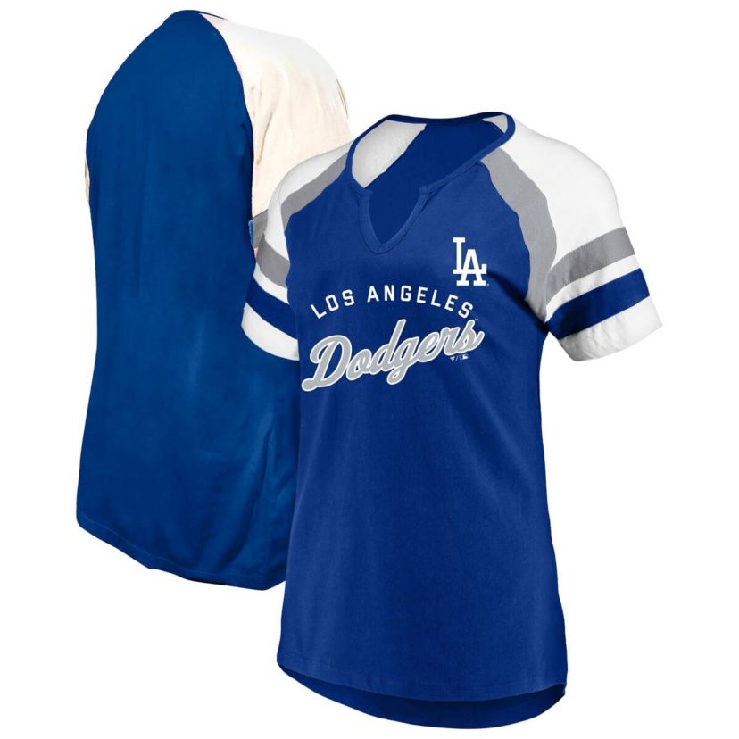 MLB Los Angeles Dodgers Arched Notch Neck T-Shirt