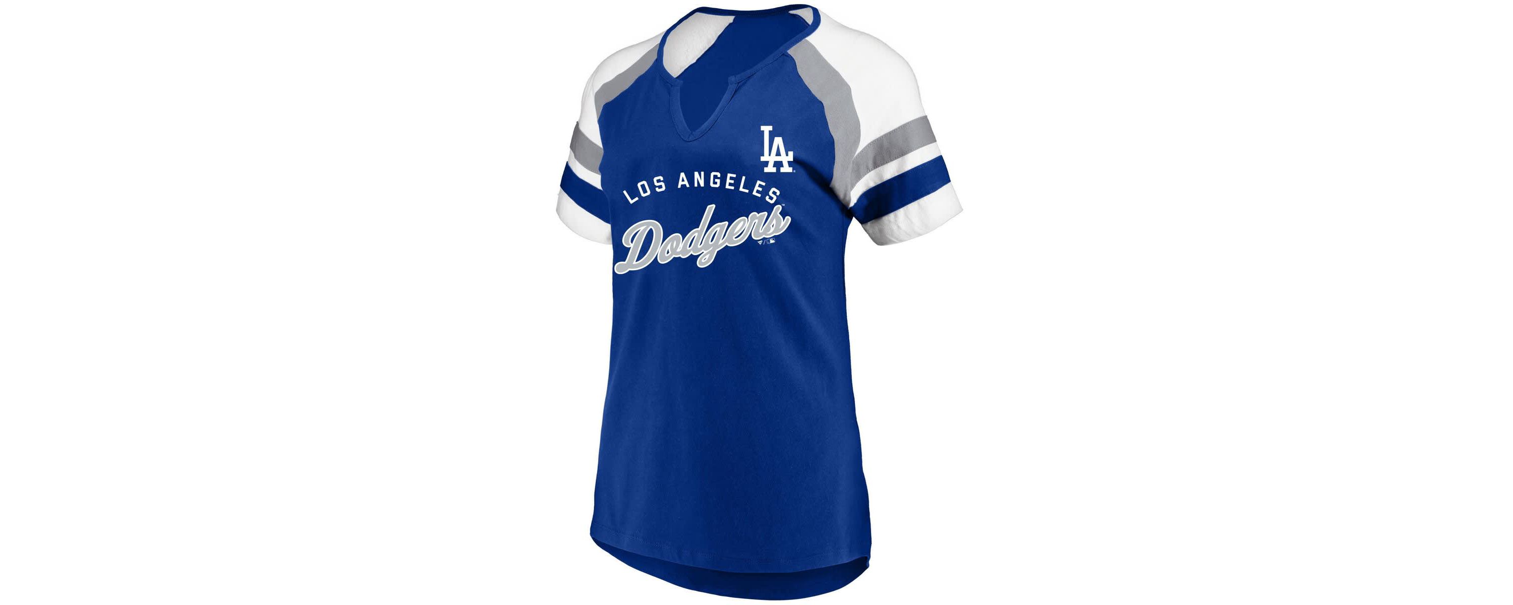 MLB Los Angeles Dodgers Arched Notch Neck T-Shirt