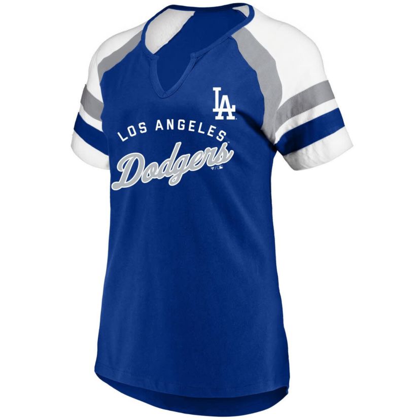 MLB Los Angeles Dodgers Arched Notch Neck T-Shirt