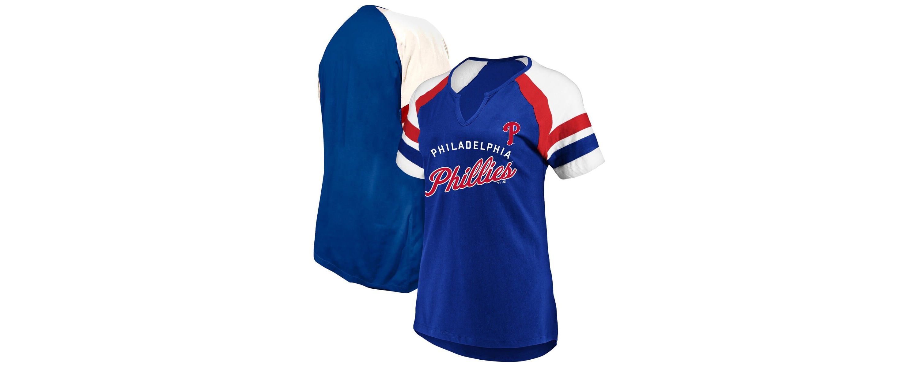 MLB Philadelphia Phillies Arched Notch Neck T-Shirt