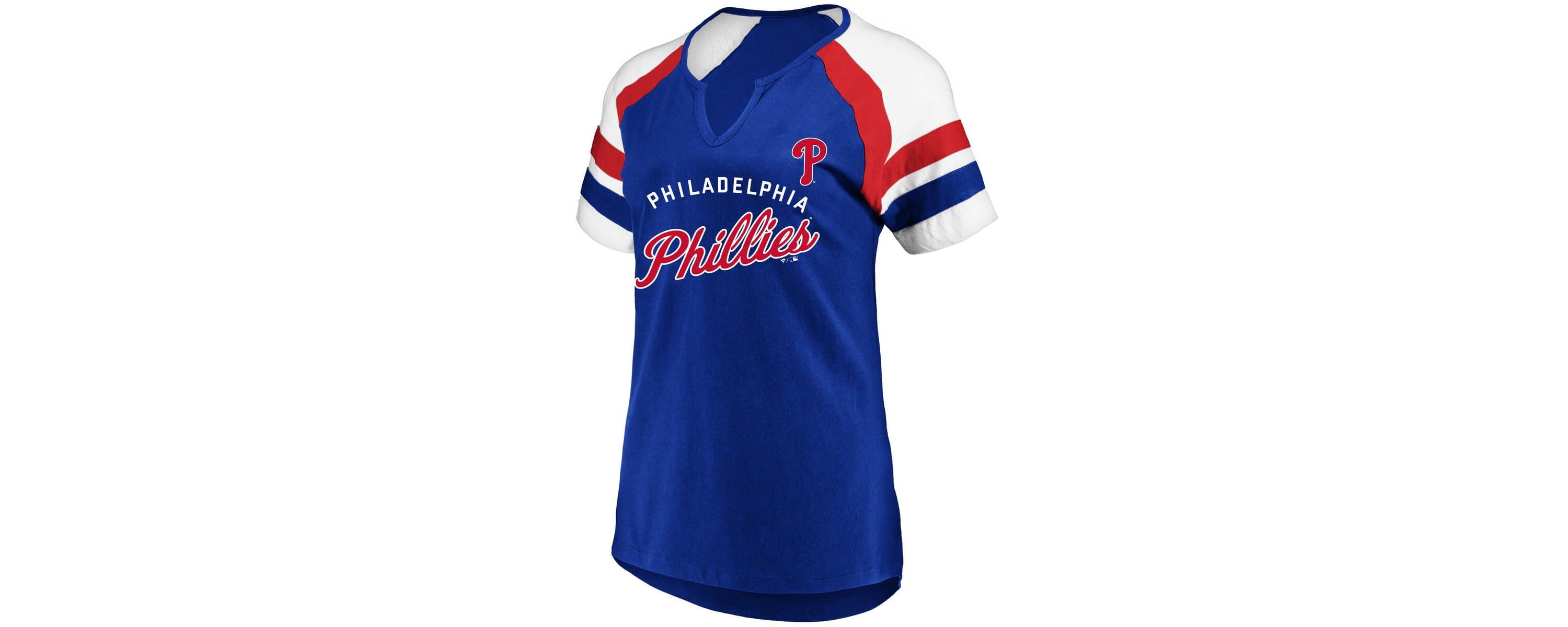 MLB Philadelphia Phillies Arched Notch Neck T-Shirt