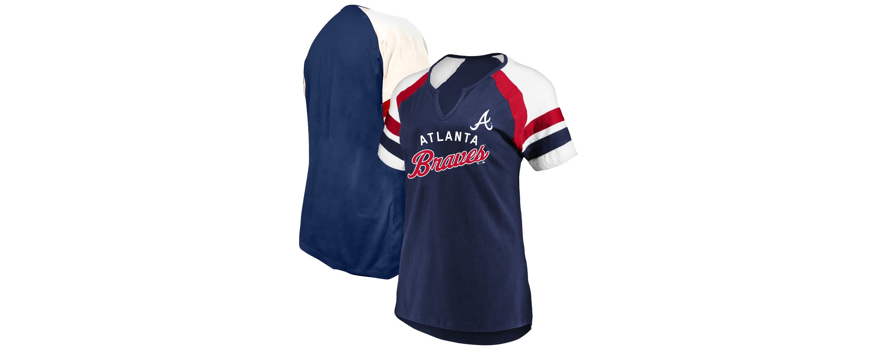 MLB Atlanta Braves Arched Notch Neck T-Shirt
