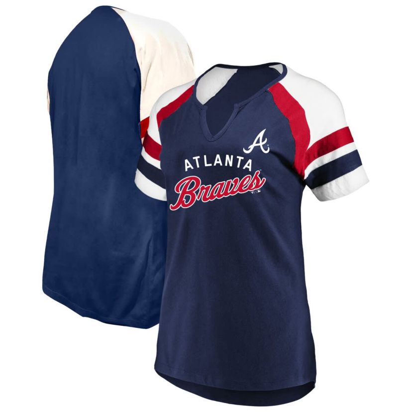 MLB Atlanta Braves Arched Notch Neck T-Shirt