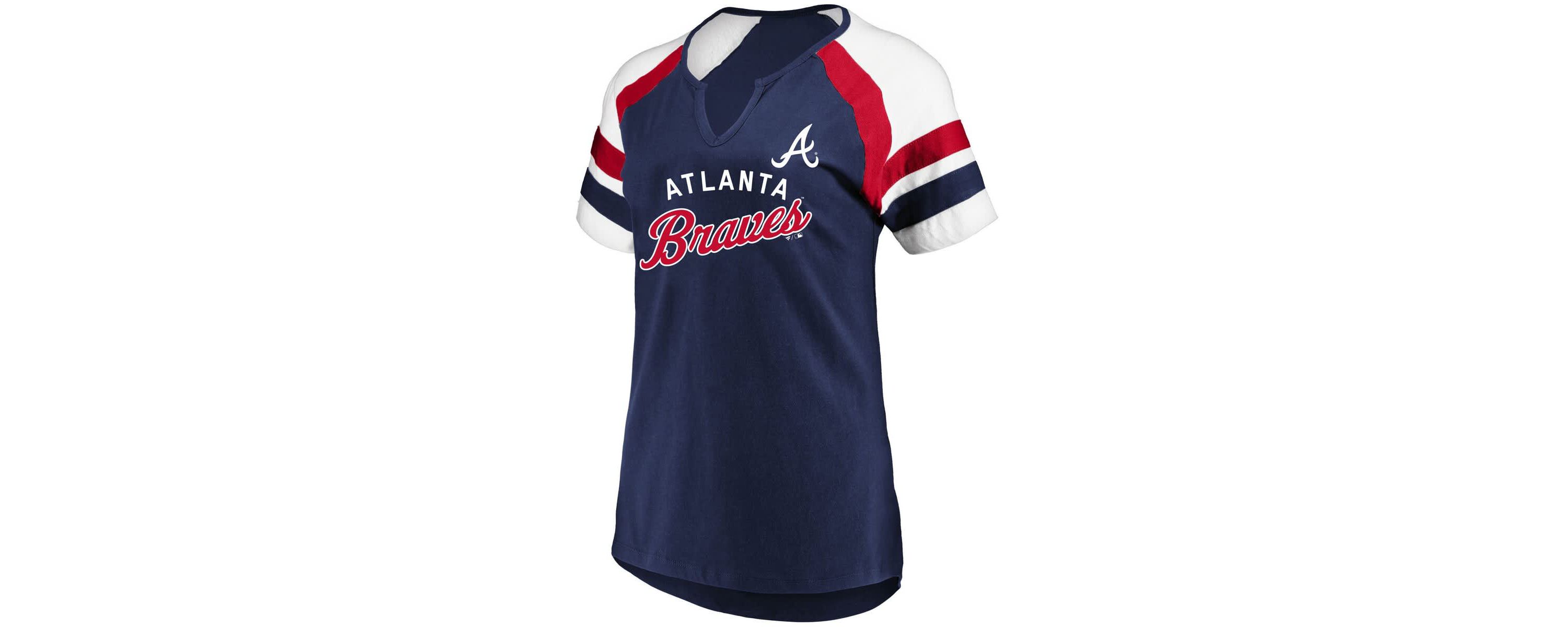 MLB Atlanta Braves Arched Notch Neck T-Shirt