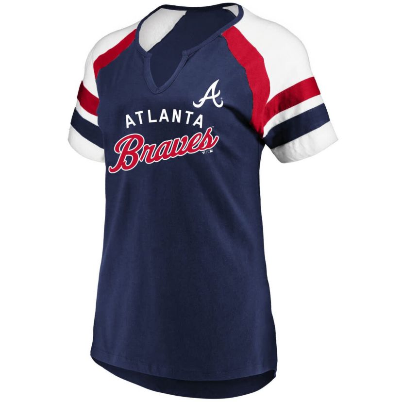 MLB Atlanta Braves Arched Notch Neck T-Shirt