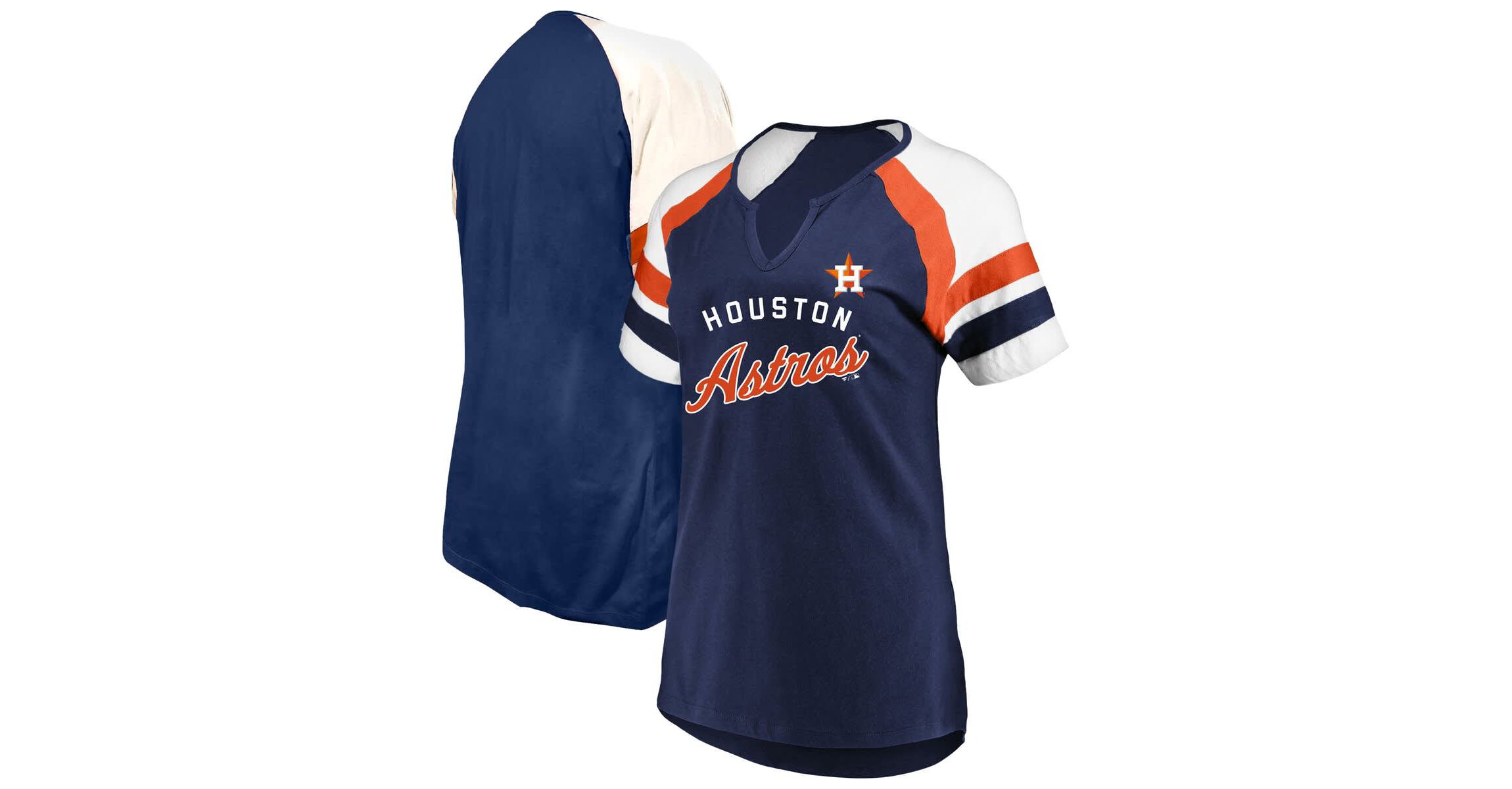 MLB Houston Astros Arched Notch Neck T-Shirt