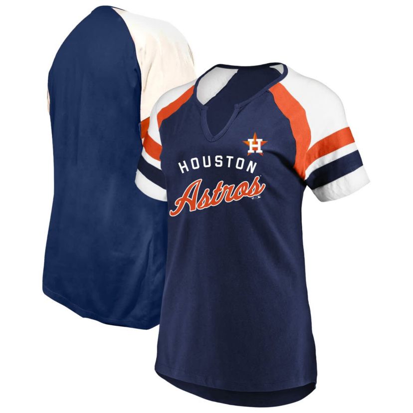 MLB Houston Astros Arched Notch Neck T-Shirt