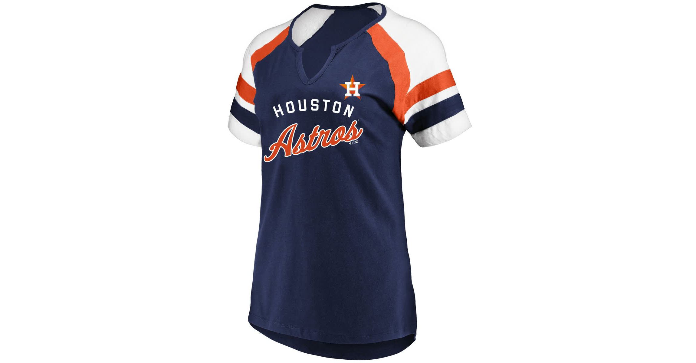MLB Houston Astros Arched Notch Neck T-Shirt