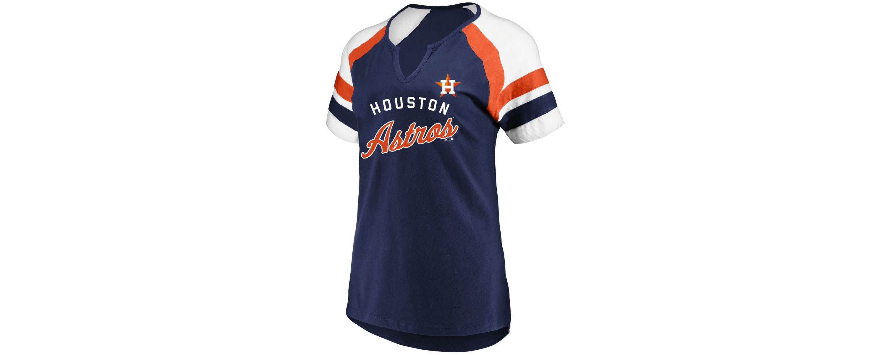 MLB Houston Astros Arched Notch Neck T-Shirt