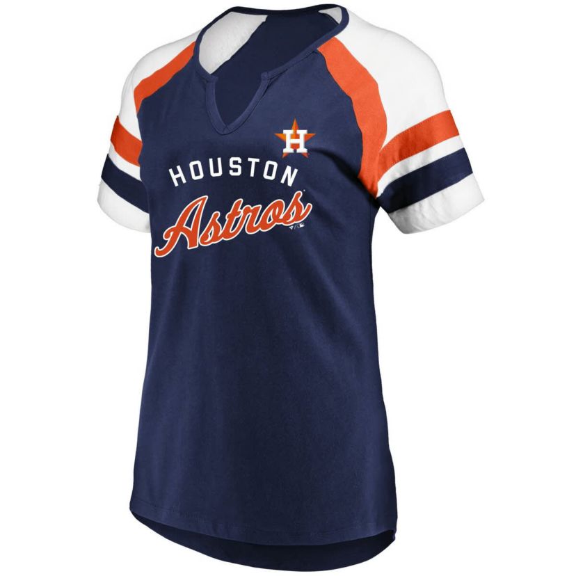 MLB Houston Astros Arched Notch Neck T-Shirt