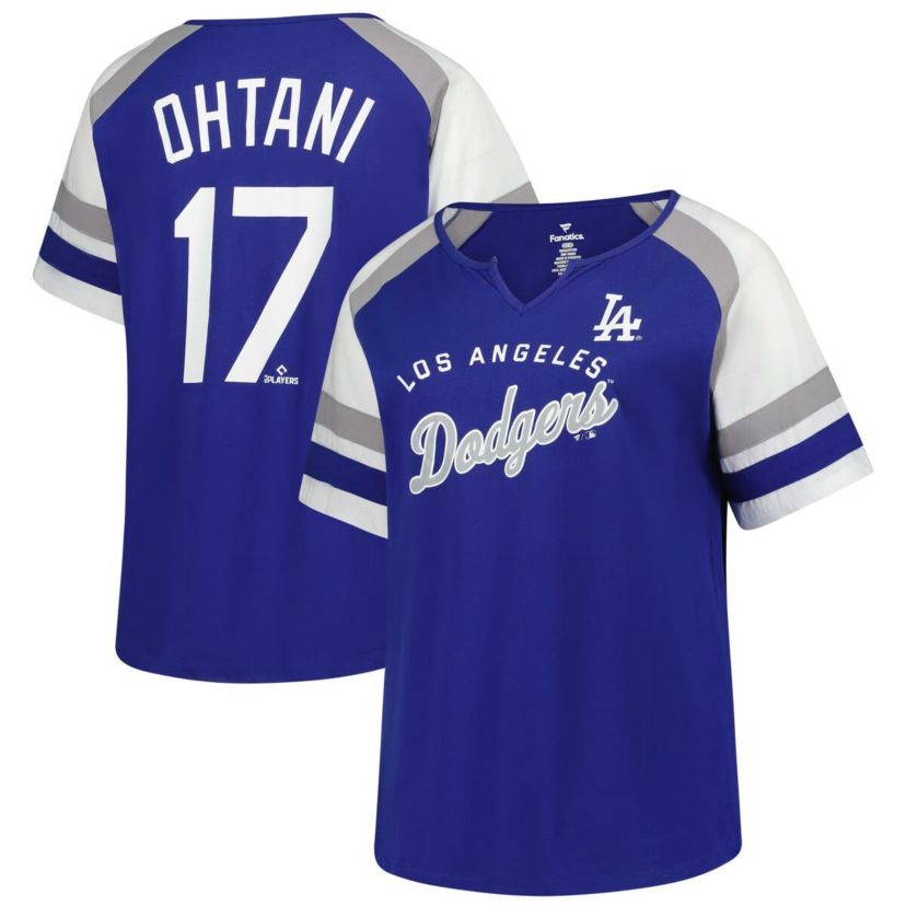 MLB Shohei Ohtani Los Angeles Dodgers Plus Size Name & Number Raglan T-Shirt
