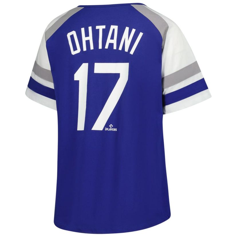 MLB Shohei Ohtani Los Angeles Dodgers Plus Size Name & Number Raglan T-Shirt