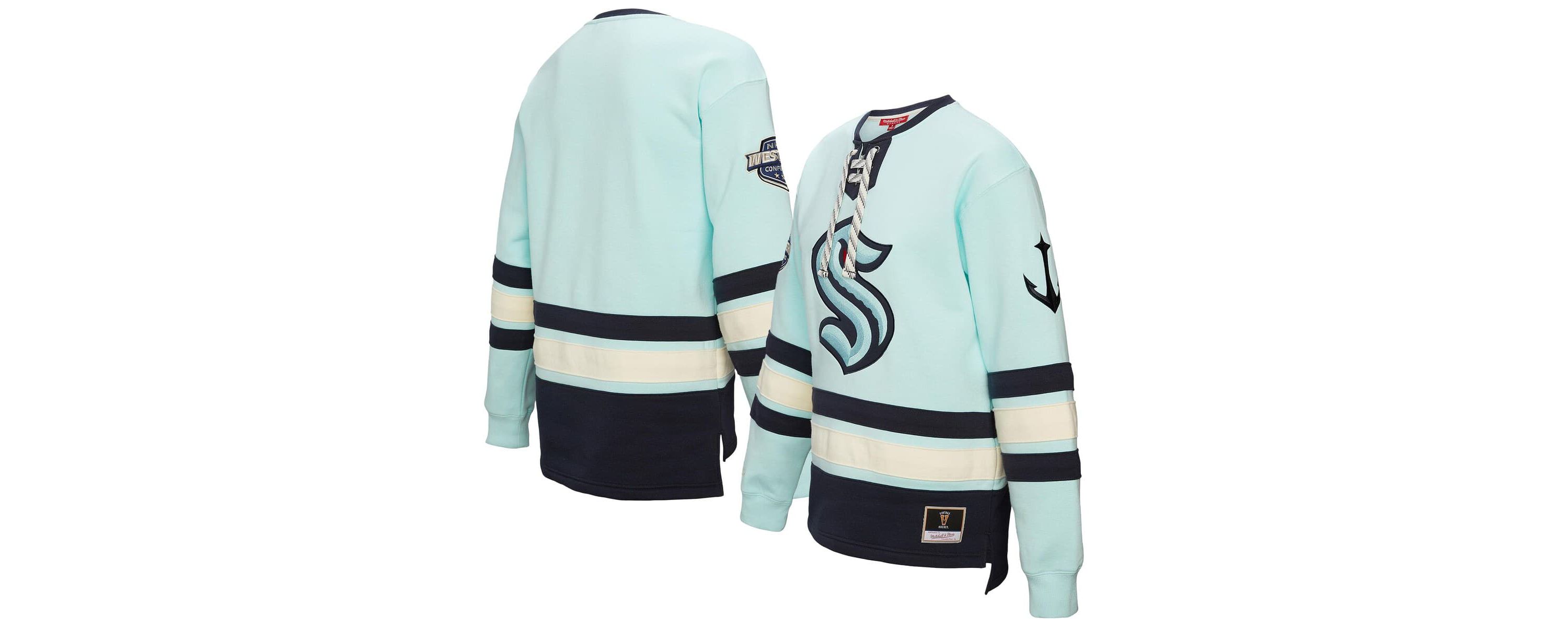 NHL Light Seattle Kraken Lace-Up Pullover Sweatshirt