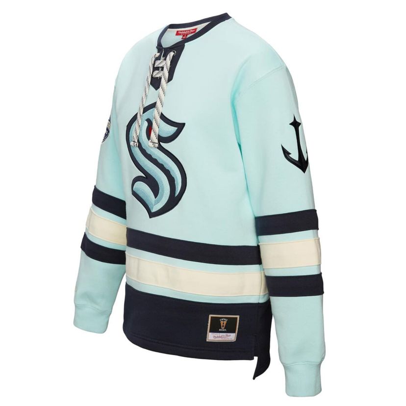 NHL Light Seattle Kraken Lace-Up Pullover Sweatshirt