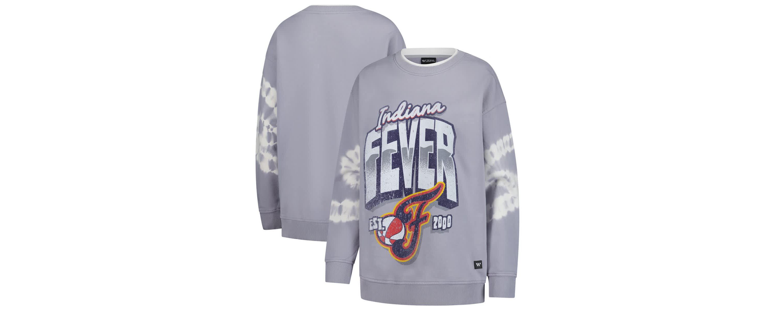 WNBA Indiana Fever Double Collar Fleece Pullover Sweatshirt