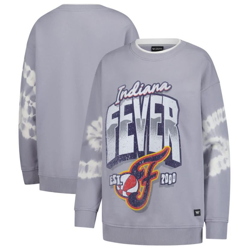 WNBA Indiana Fever Double Collar Fleece Pullover Sweatshirt