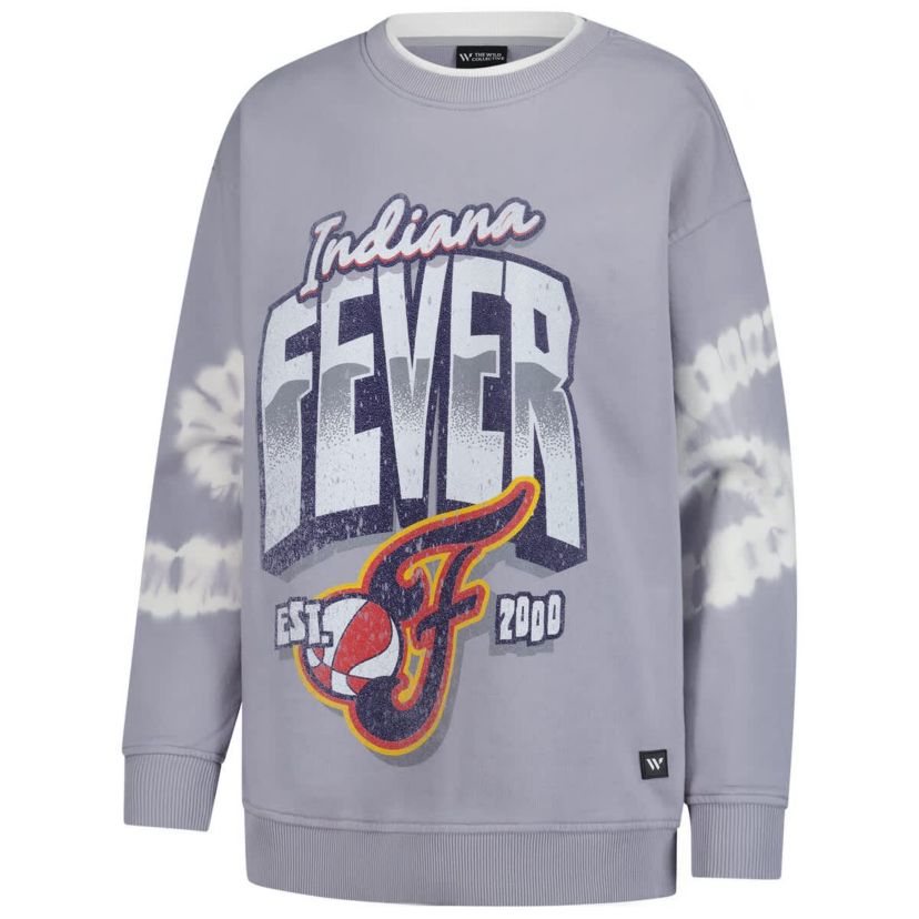 WNBA Indiana Fever Double Collar Fleece Pullover Sweatshirt