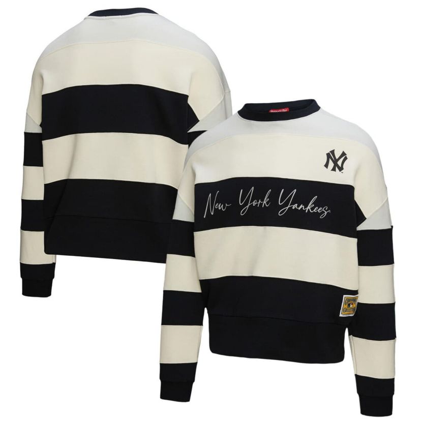 MLB New York Yankees Cooperstown Collection Blocked Fleece Pullover Sweatshirt