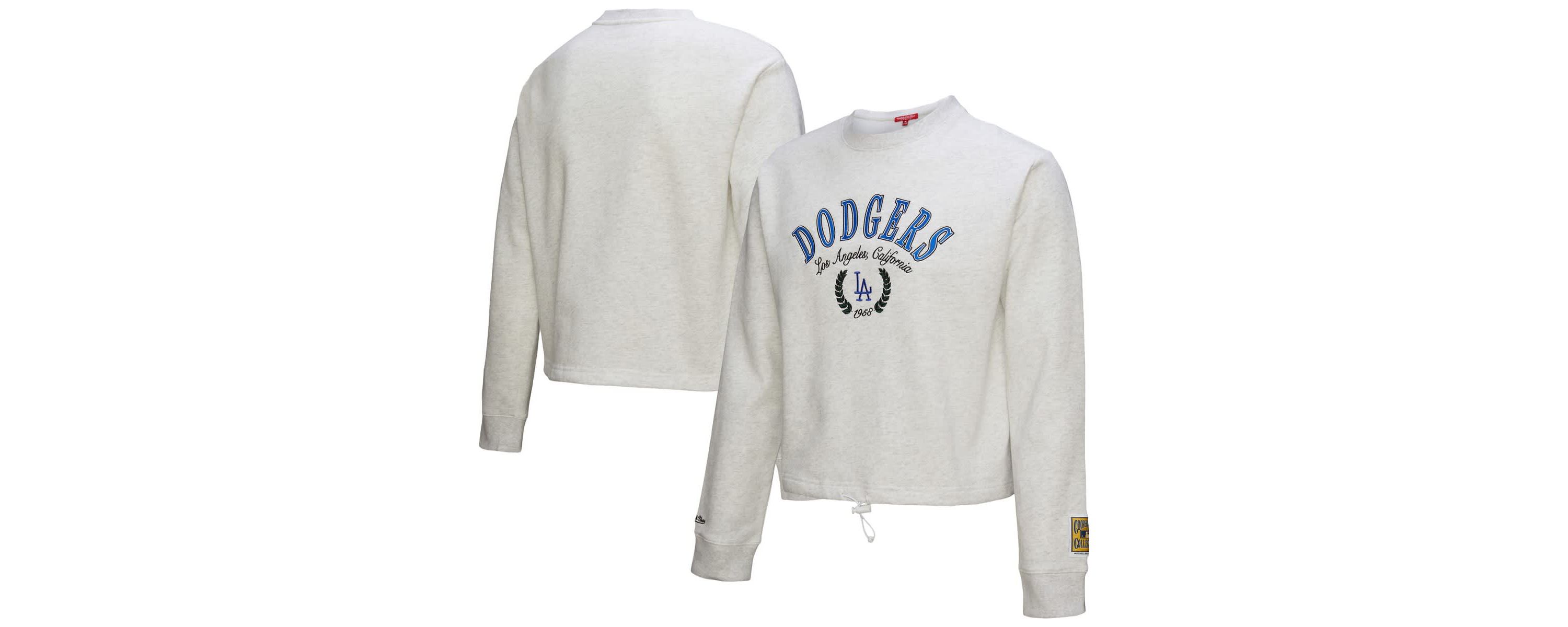 MLB Los Angeles Dodgers Cropped Toggle Pullover Sweatshirt