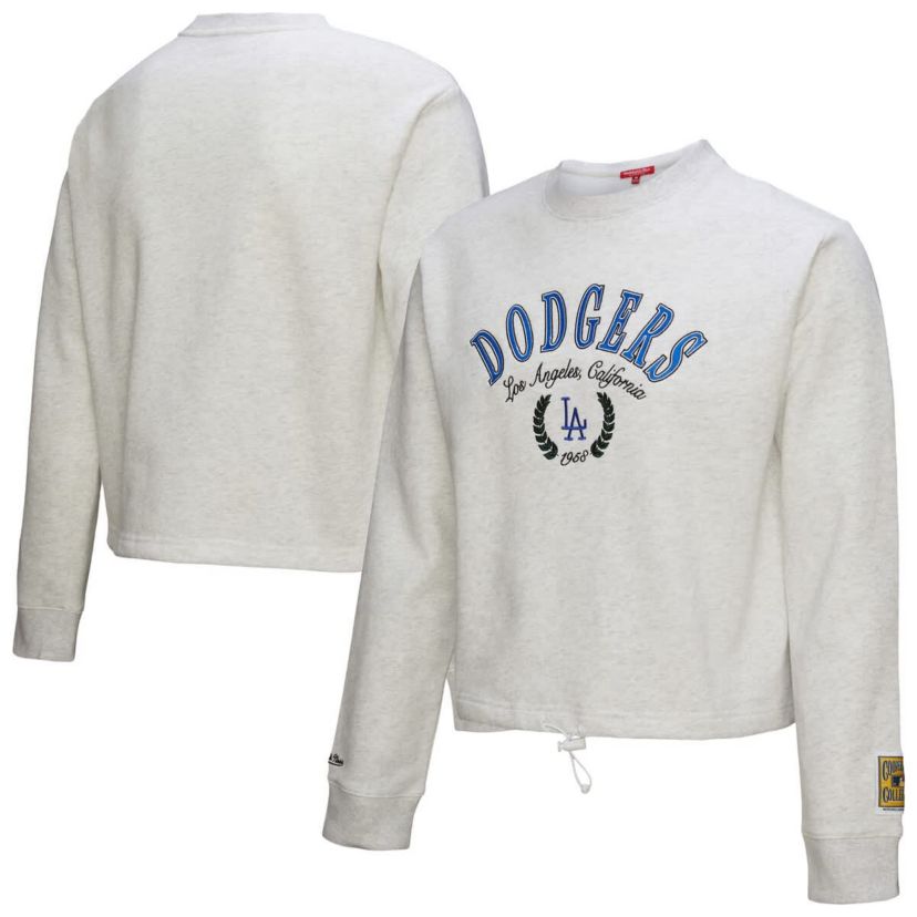 MLB Los Angeles Dodgers Cropped Toggle Pullover Sweatshirt