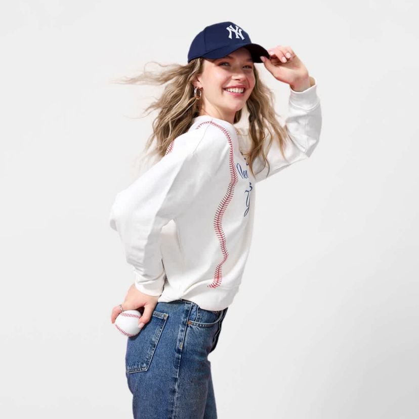 MLB New York Yankees Baseball Stitch Pullover Sweatshirt