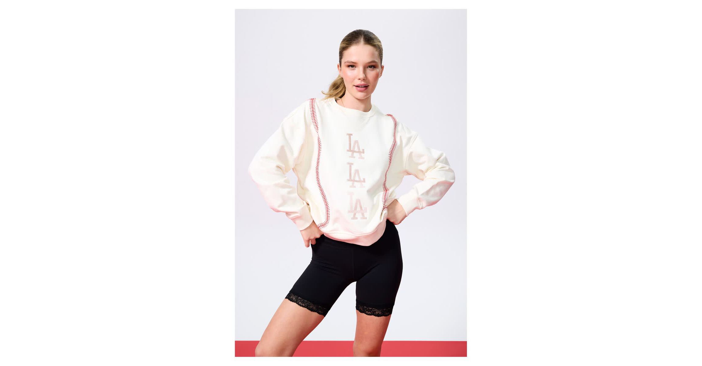 MLB Los Angeles Dodgers Baseball Stitch Pullover Sweatshirt