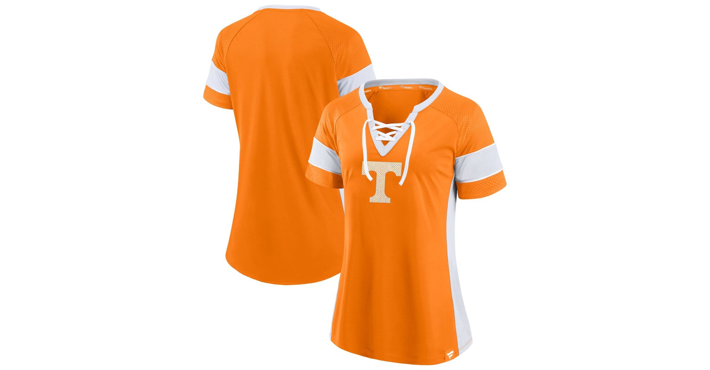 NCAA Fanatics Tennessee Tennessee Volunteers Unmasked Hero Block Party Athena Lace-Up Top