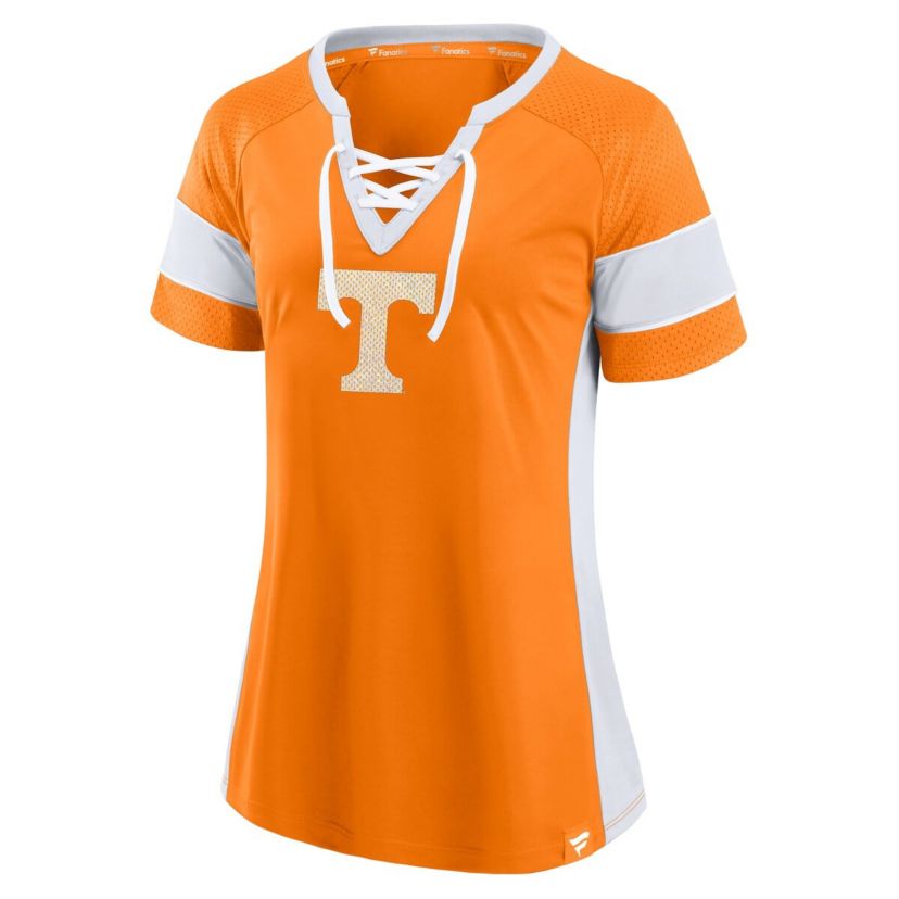 NCAA Fanatics Tennessee Tennessee Volunteers Unmasked Hero Block Party Athena Lace-Up Top