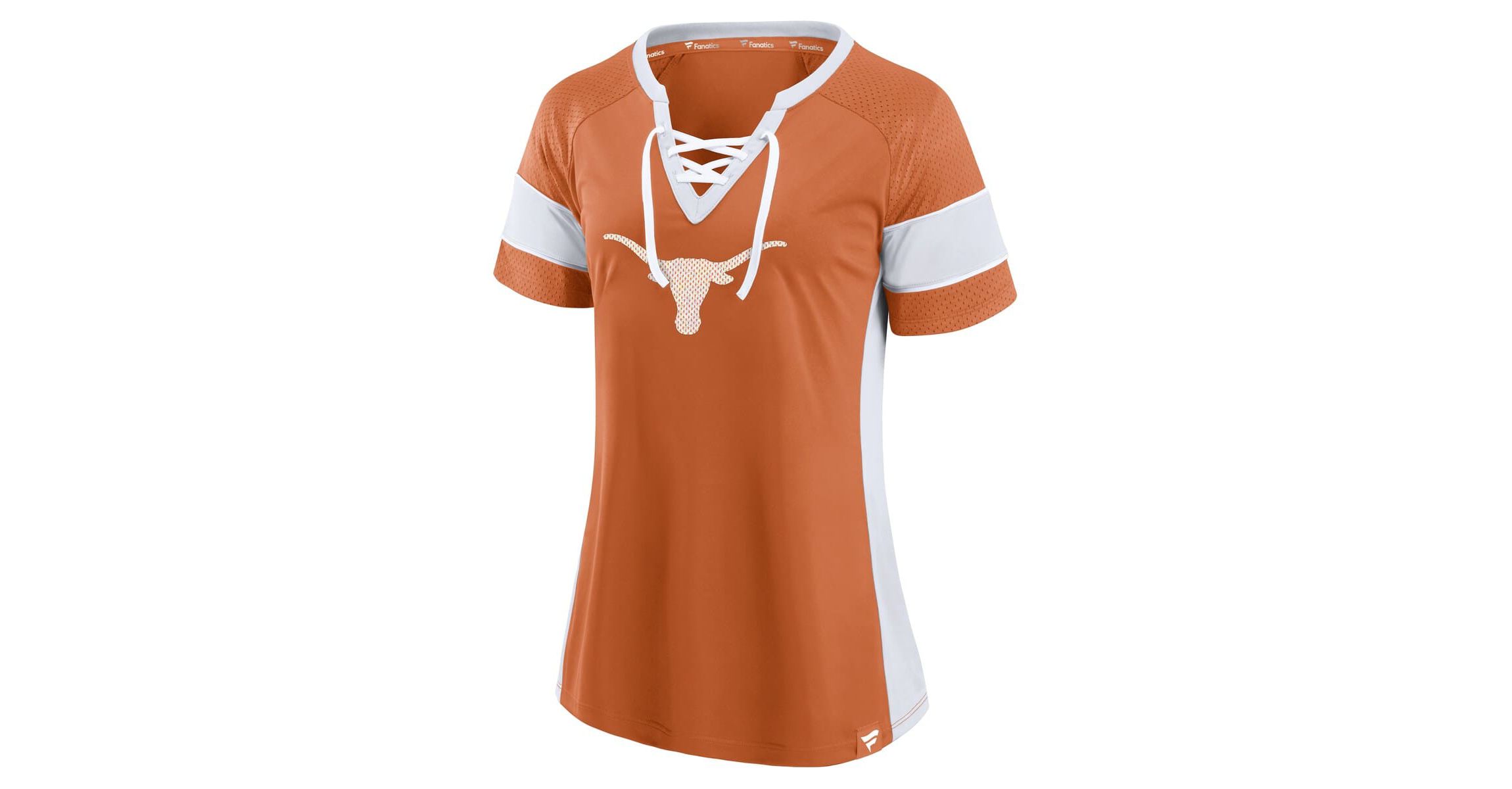 NCAA Fanatics Texas Texas Longhorns Unmasked Hero Block Party Athena Lace-Up Top